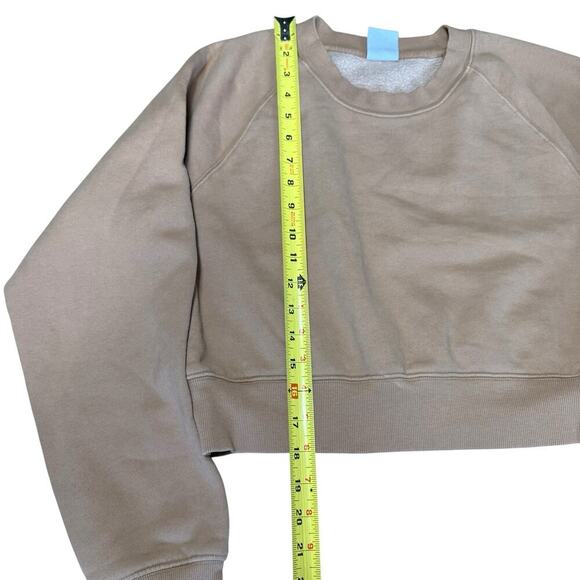 TNA Aritzia Cozy Fleece Perfect Fit Hoodie Sweatshirt Women M Beige Pullover - Picture 10 of 11